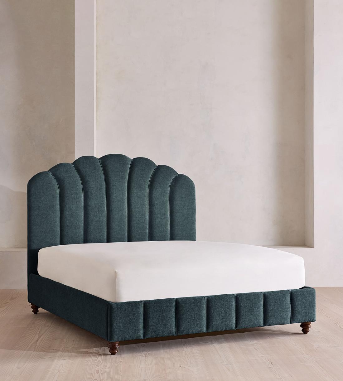 Manette Bed - Full - Linen Chenille - Deep Teal - US - Listing - Image 1