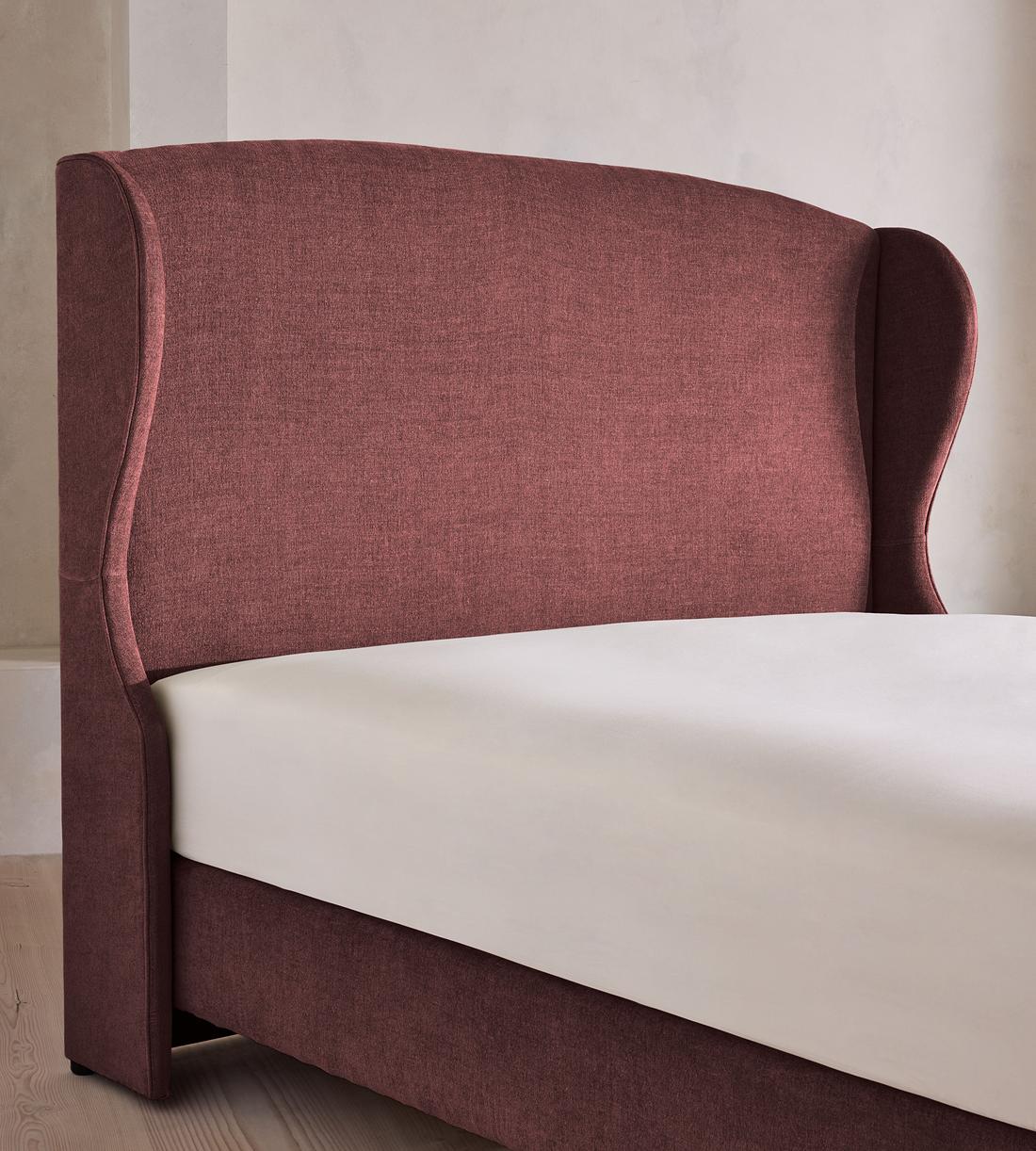 Rivas Bed - King - Linen Chenille - Bordeaux - Images - Image 4