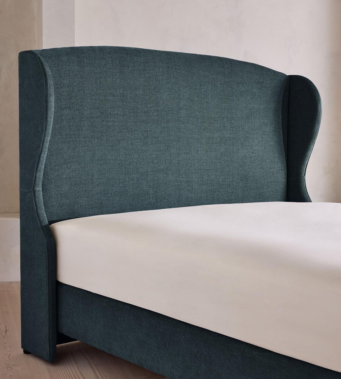 Rivas Bed - King - Linen Chenille - Deep Teal - Images - Image 4