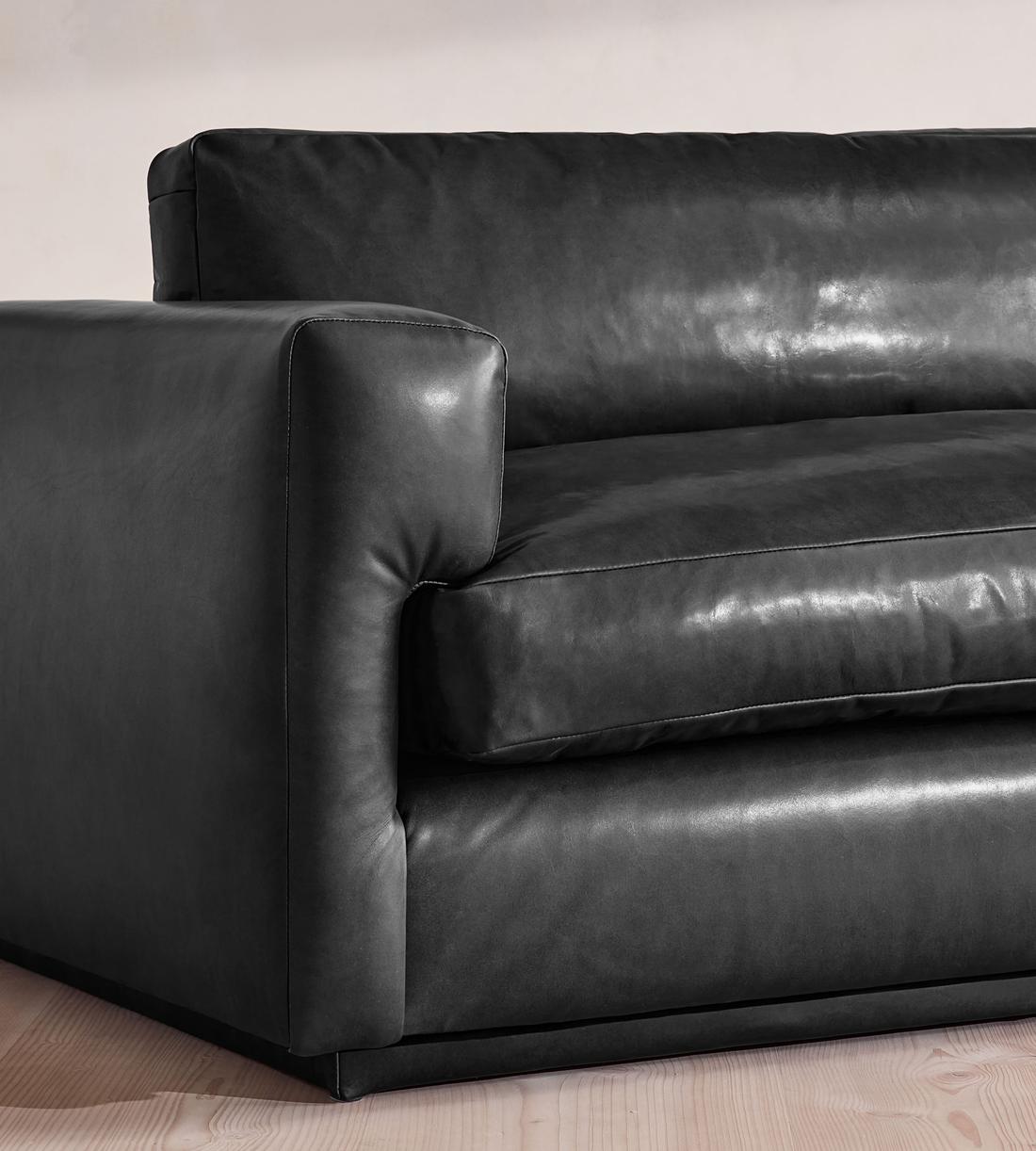 Mossley Three Seater Sofa - Leather - Black - US - Images - Image 5