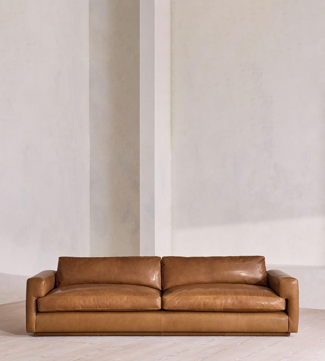 Mossley Four Seater Sofa - Leather - Chestnut - US - Listing - Image 1