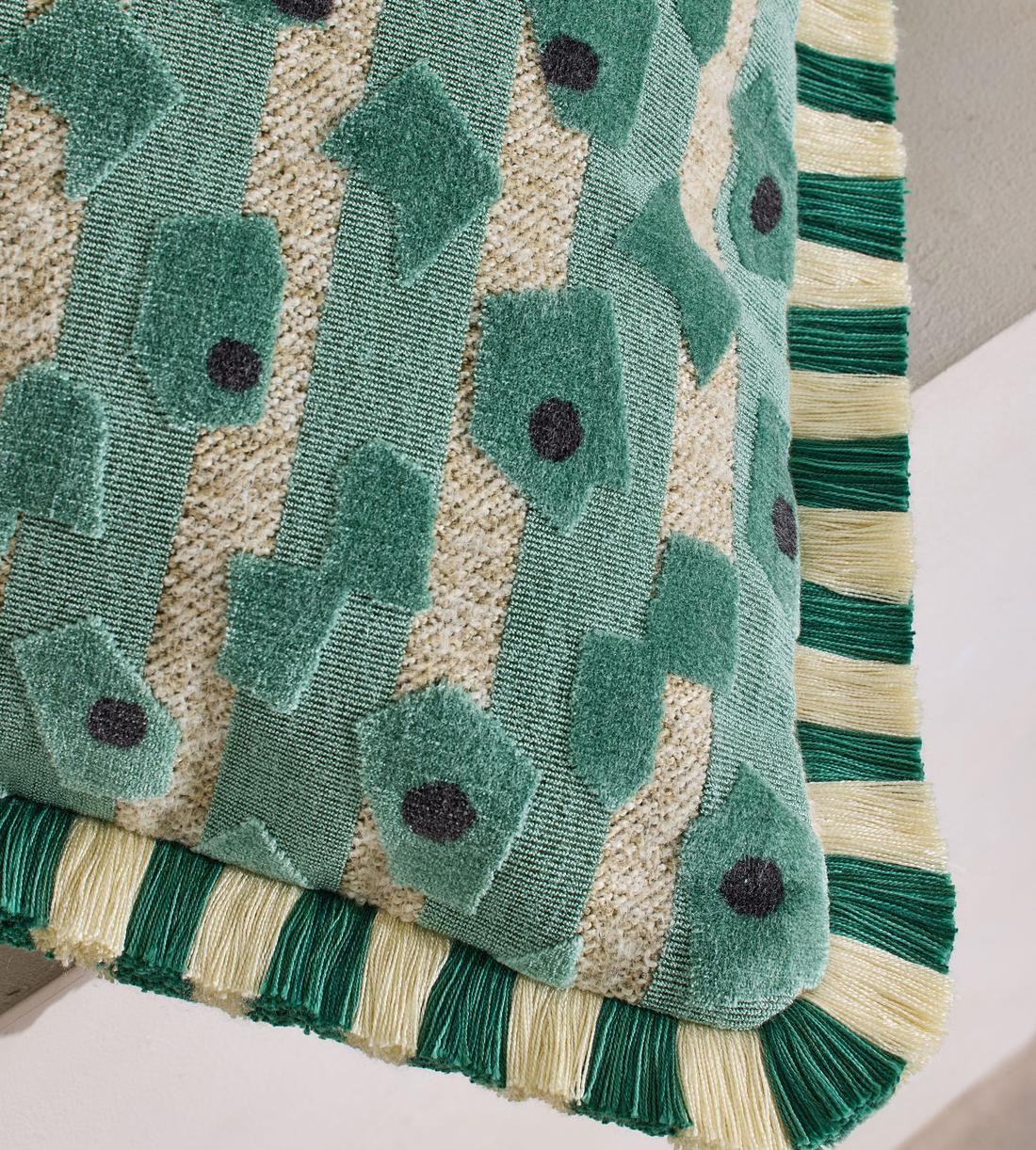 Jeremiah Square Cushion - Aqua - Images - Image 4