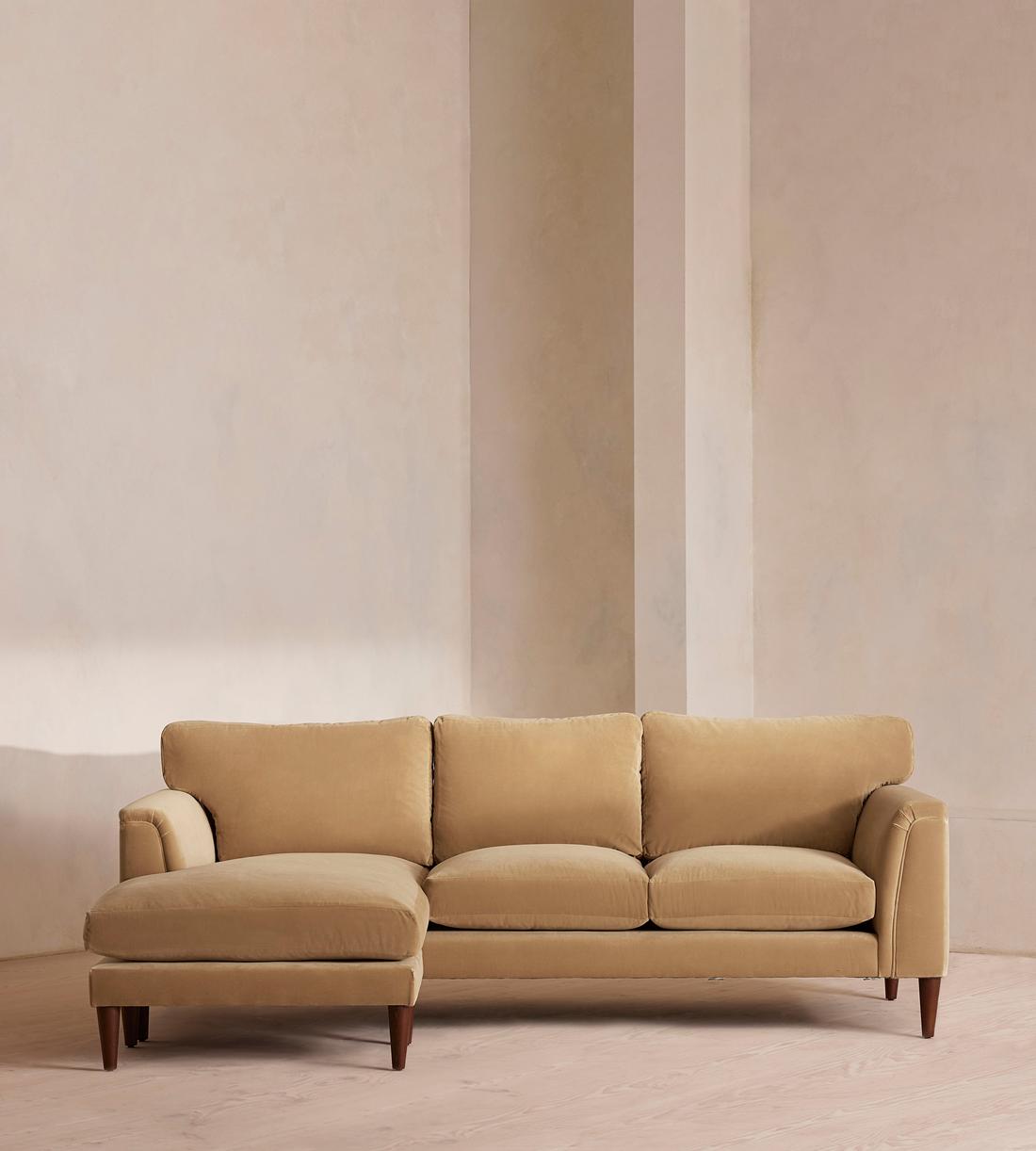 Reya Chaise-end Sofa - Velvet - Camel - Listing - Image 1