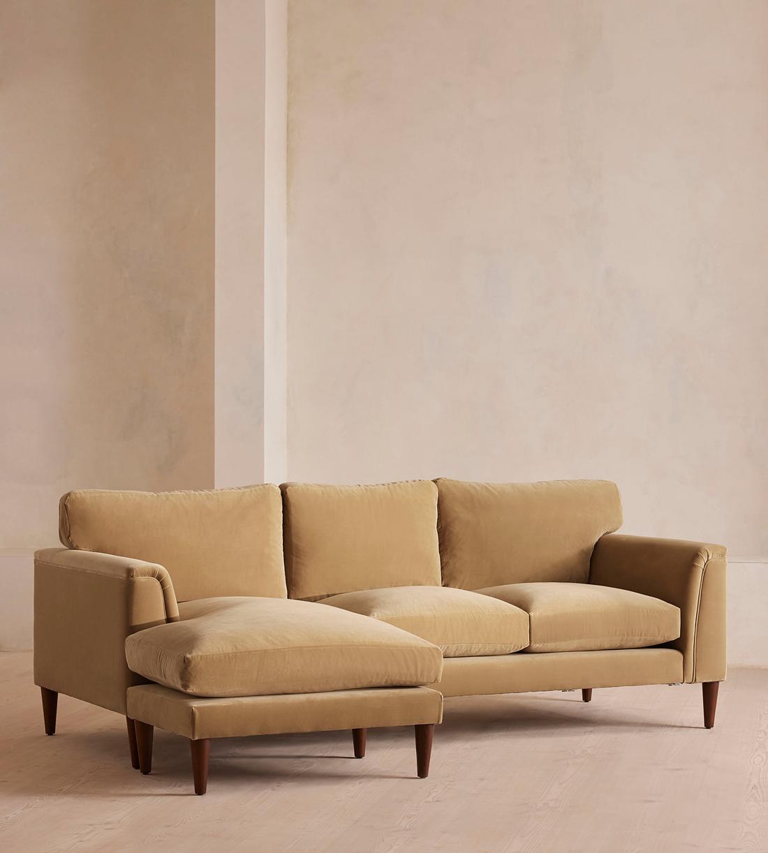 Reya Chaise-end Sofa - Velvet - Camel - Listing - Image 2