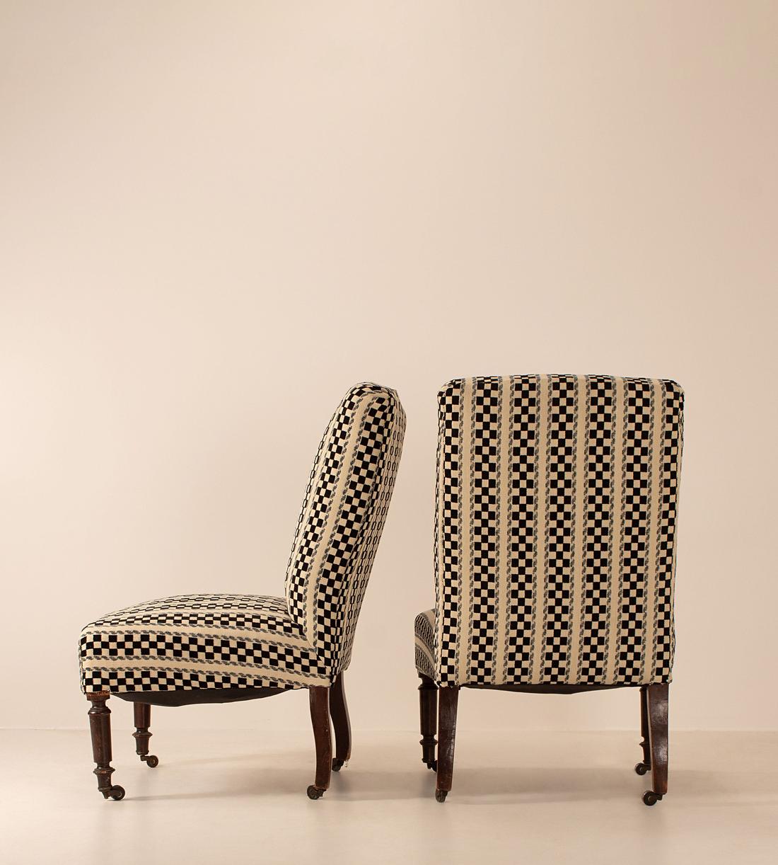 Vintage Pair of Side Chairs - Ebonised Wood - France - Listing - Image 2