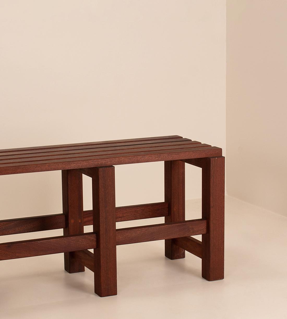 Vintage Mid Century Wooden Bench - Belgium - Listing - Image 2