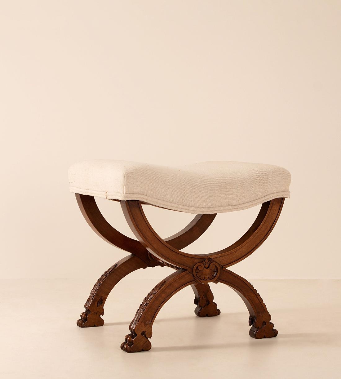 Vintage Carved Stool - England - Listing - Image 1