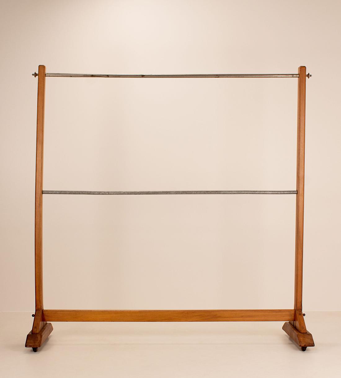Vintage Clothes Stand - Beech and Nickel - France - Listing - Image 1
