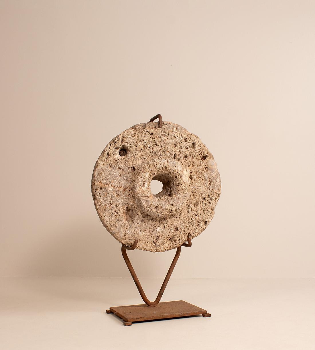Vintage Wheel Sculpture - Stone - France - Listing - Image 1