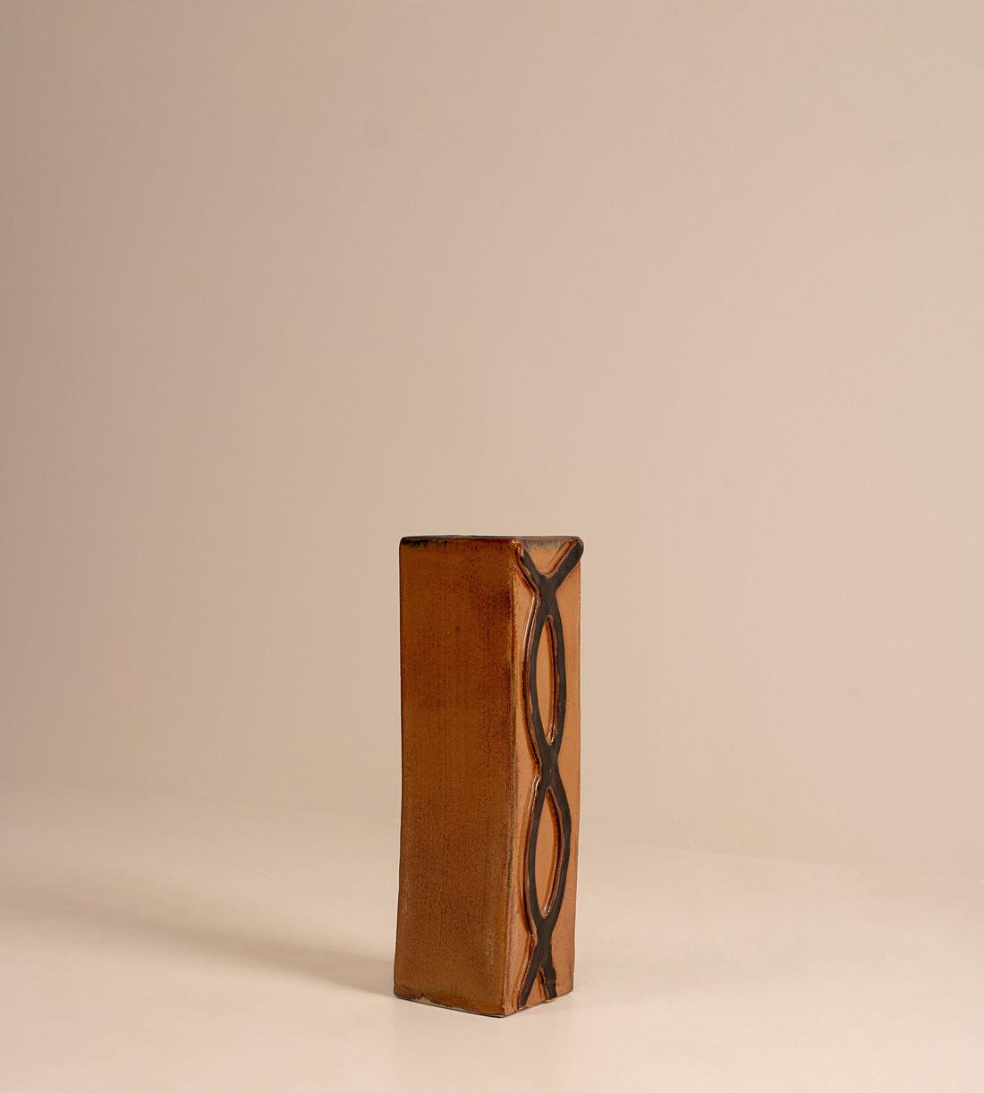 Vintage Mid Century Vase - Glazed Glass - Belgium - Images - Image 3