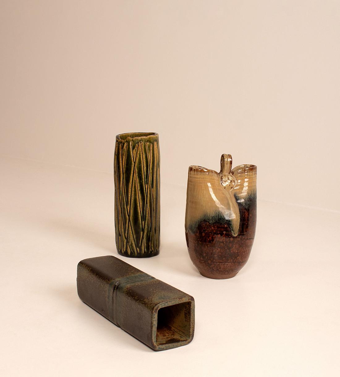 Vintage Glazed Vessels - Set of Three - Images - Image 3