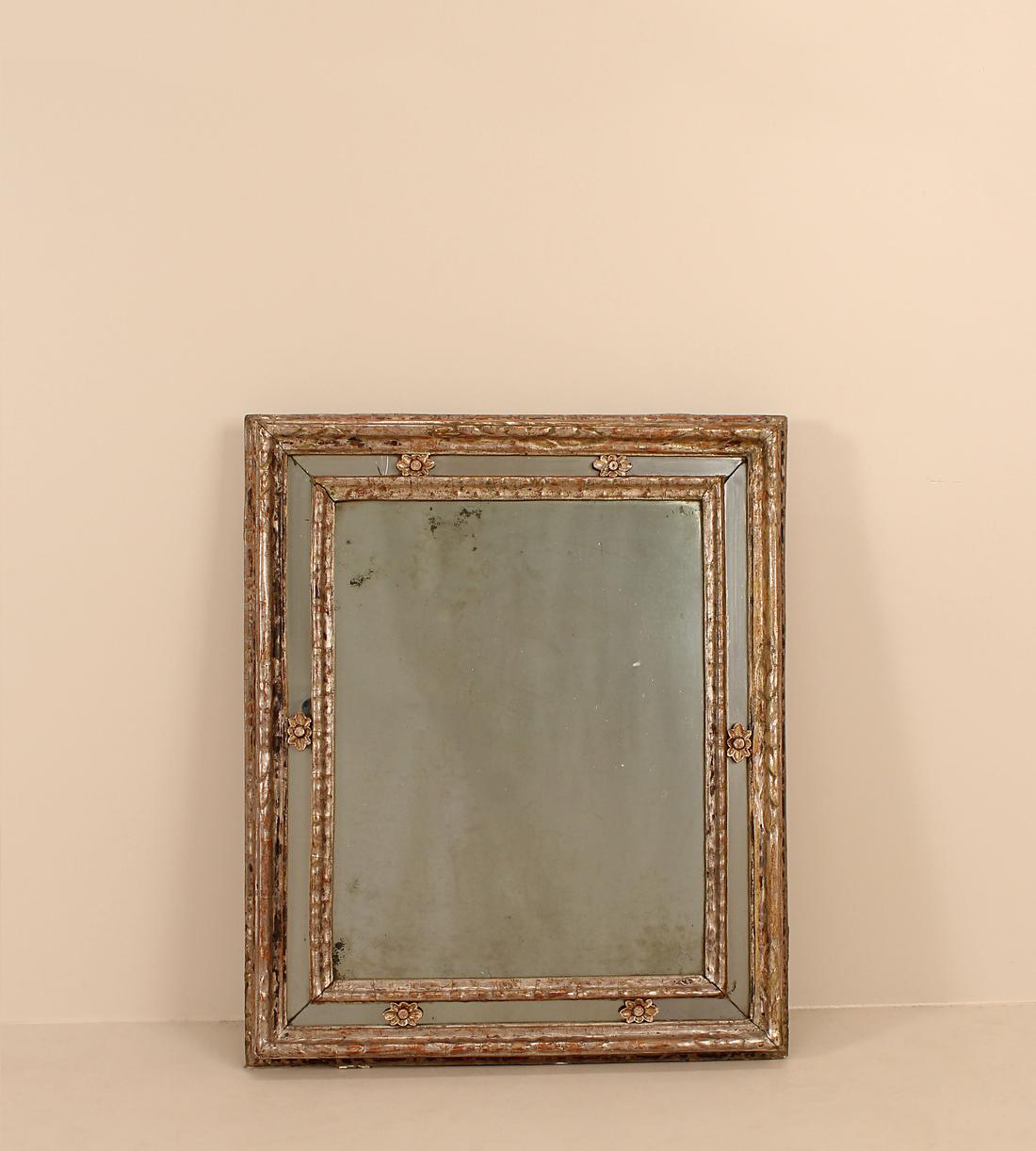 Vintage Silver Gilded Mirror - Foxed Glass - France - Listing - Image 1