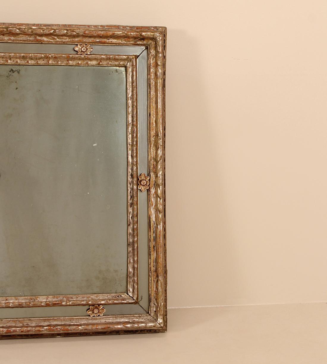 Vintage Silver Gilded Mirror - Foxed Glass - France - Listing - Image 2