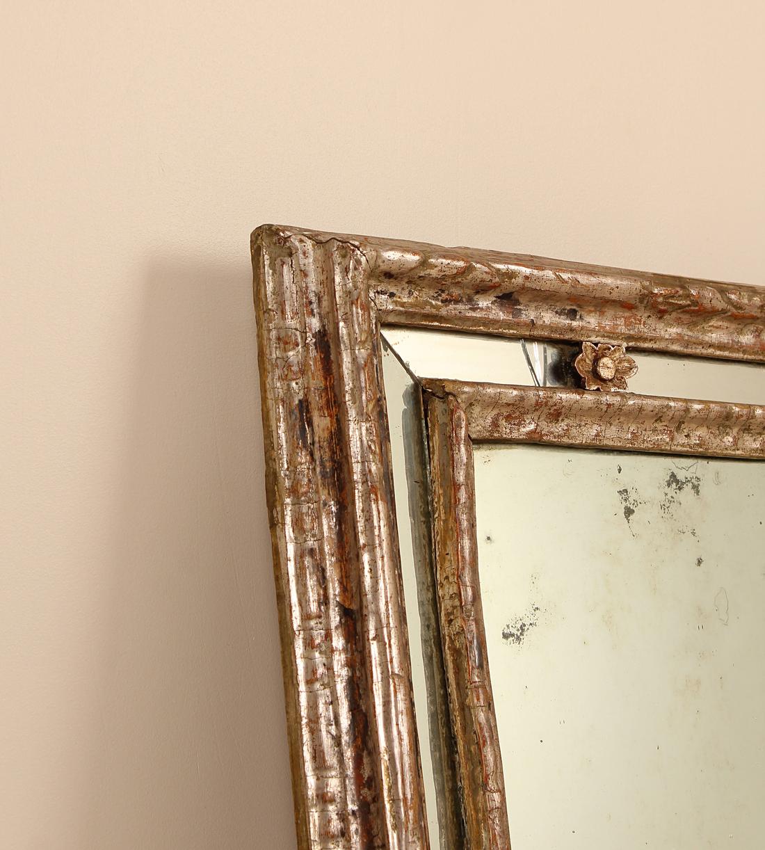 Vintage Silver Gilded Mirror - Foxed Glass - France - Images - Image 4