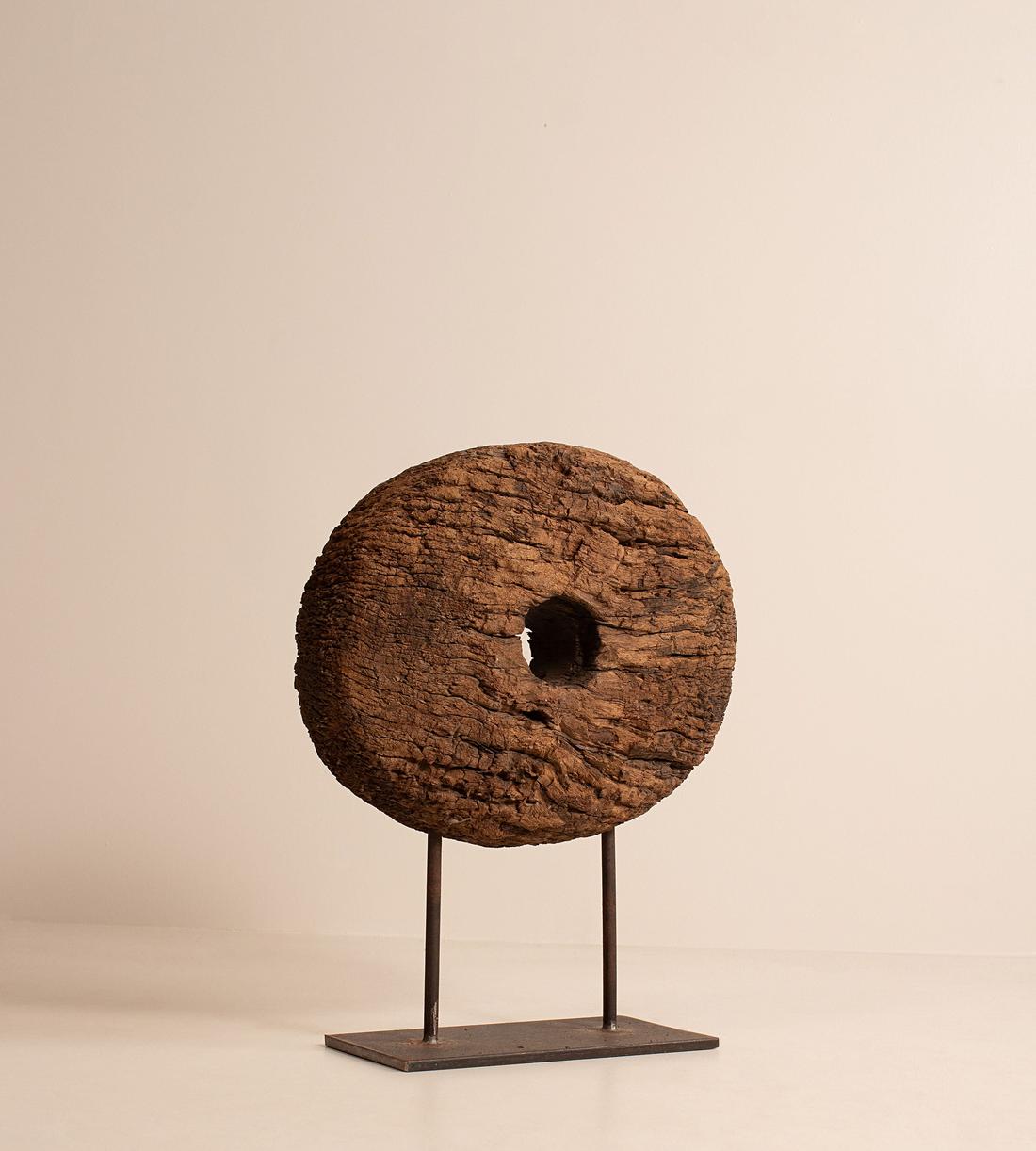 Vintage Sculptural Wheel - Wood - France - Listing - Image 1