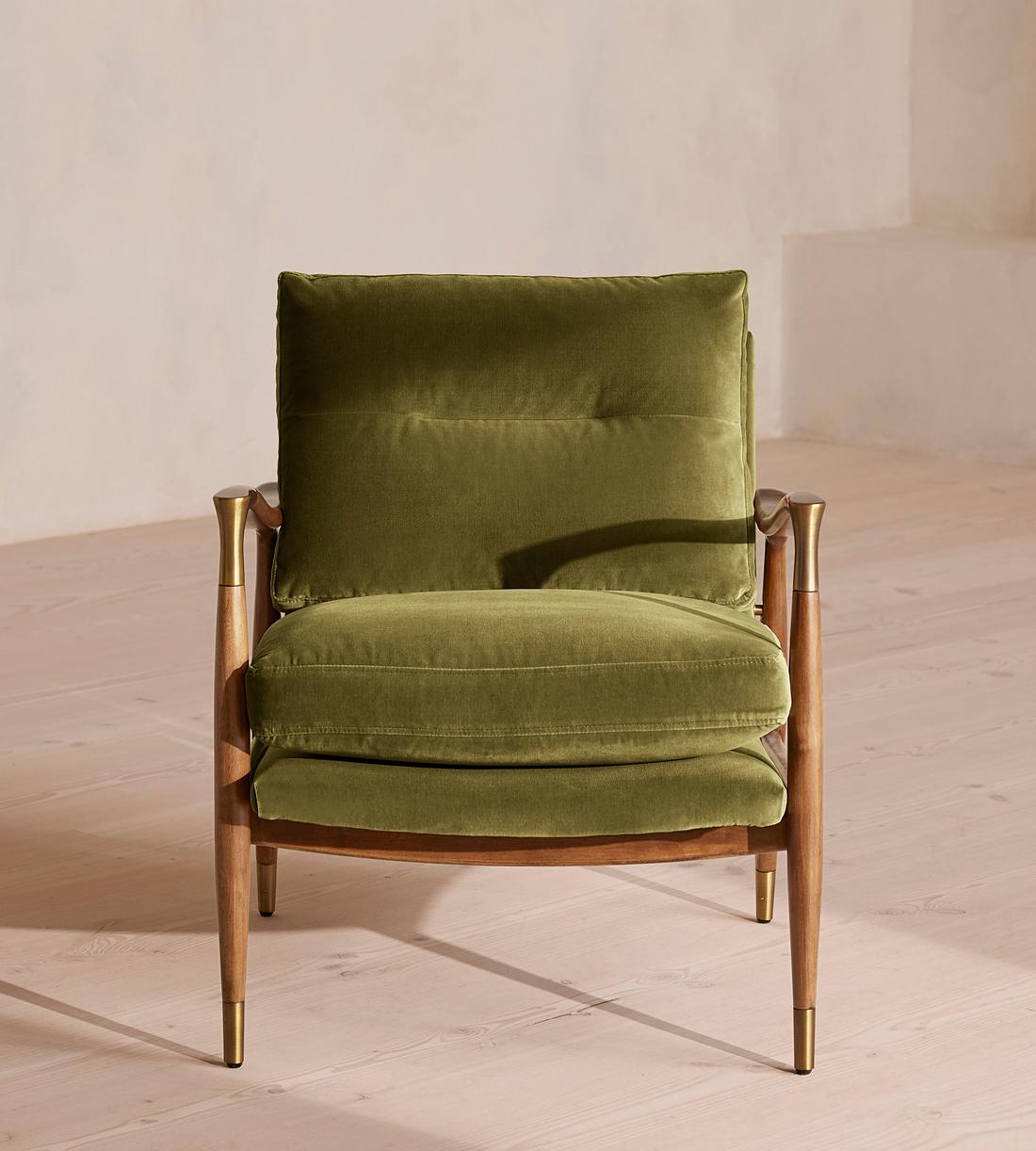 Theodore Armchair - Velvet - Olive - Listing - Image 2