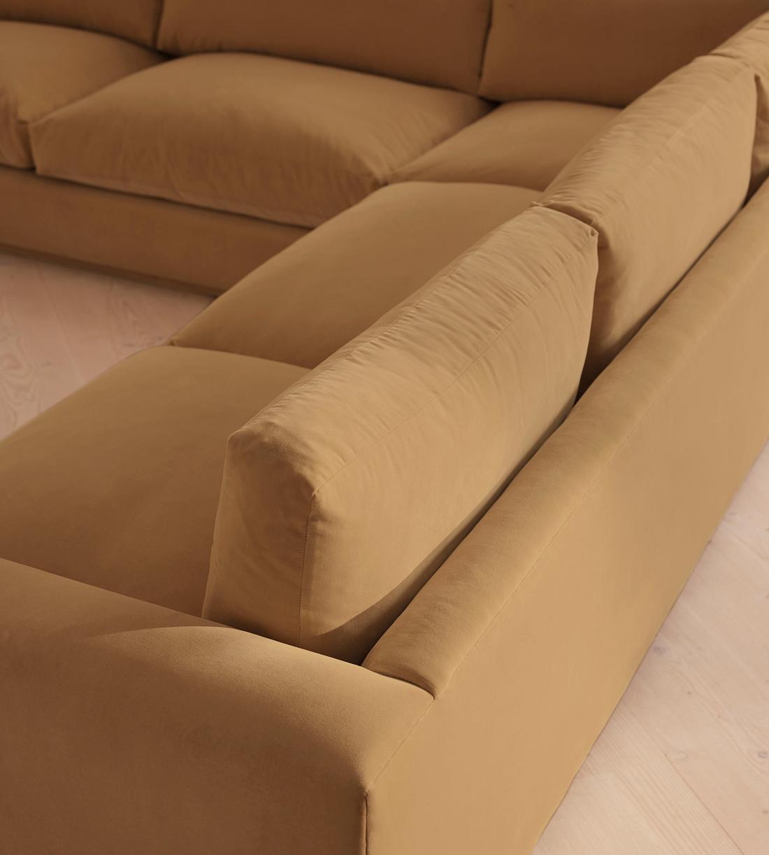 Mossley Corner Sofa - Velvet - Camel - US - Images - Image 9