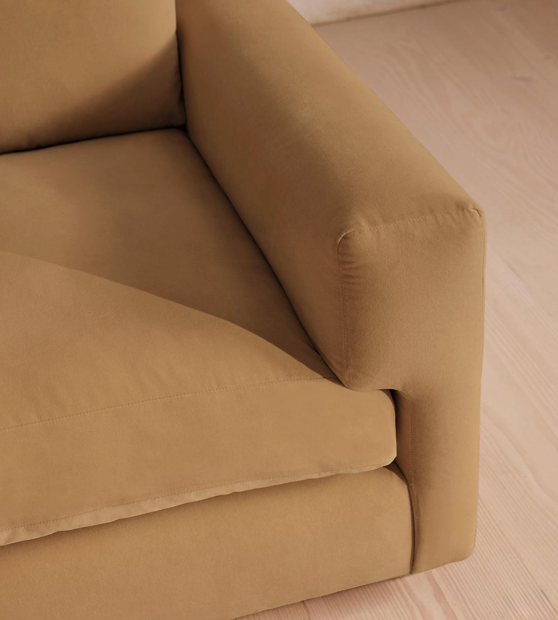 Mossley Corner Sofa - Velvet - Camel - US - Images - Image 10