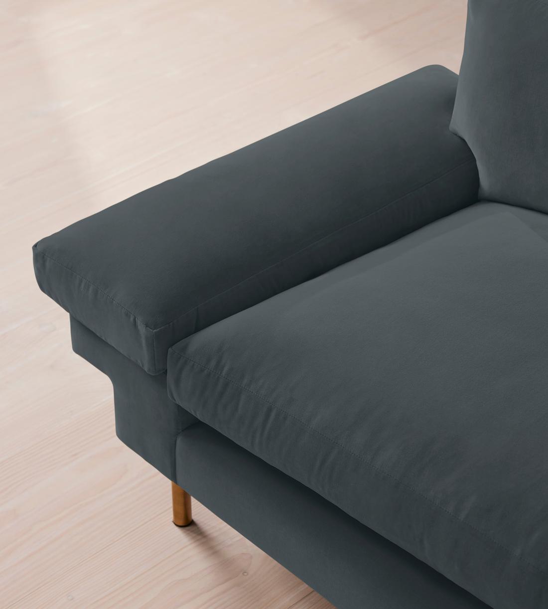 Bristol Three Seater Sofa - Velvet - Grey Blue - US - Images - Image 9