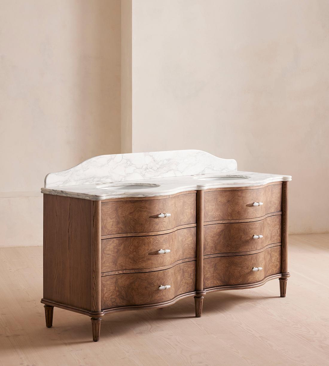 Valerie Double Vanity - Arabescato Corchia Marble - Listing - Image 6