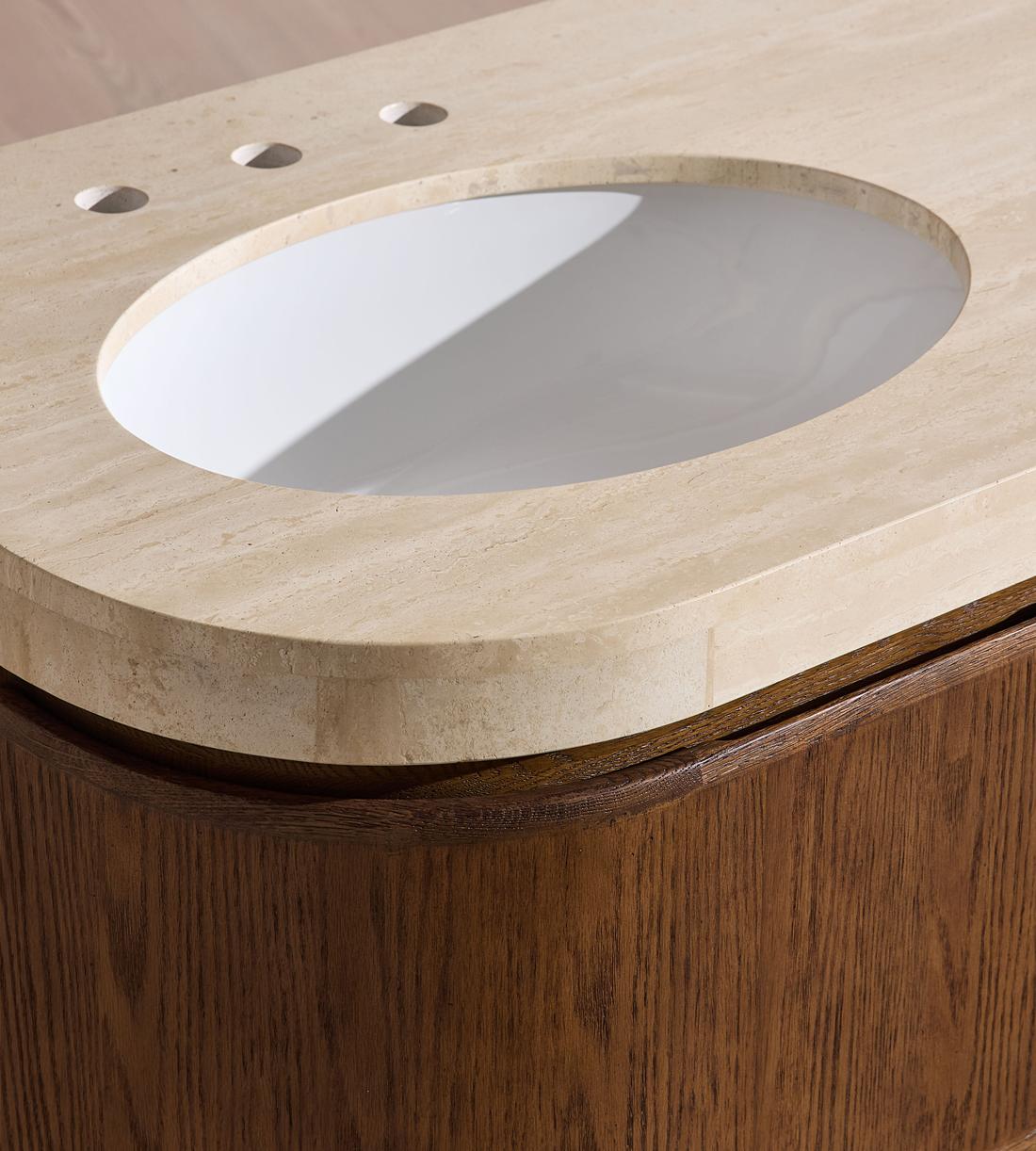 Tivoli Double Vanity - Travertine Marble - Images - Image 9