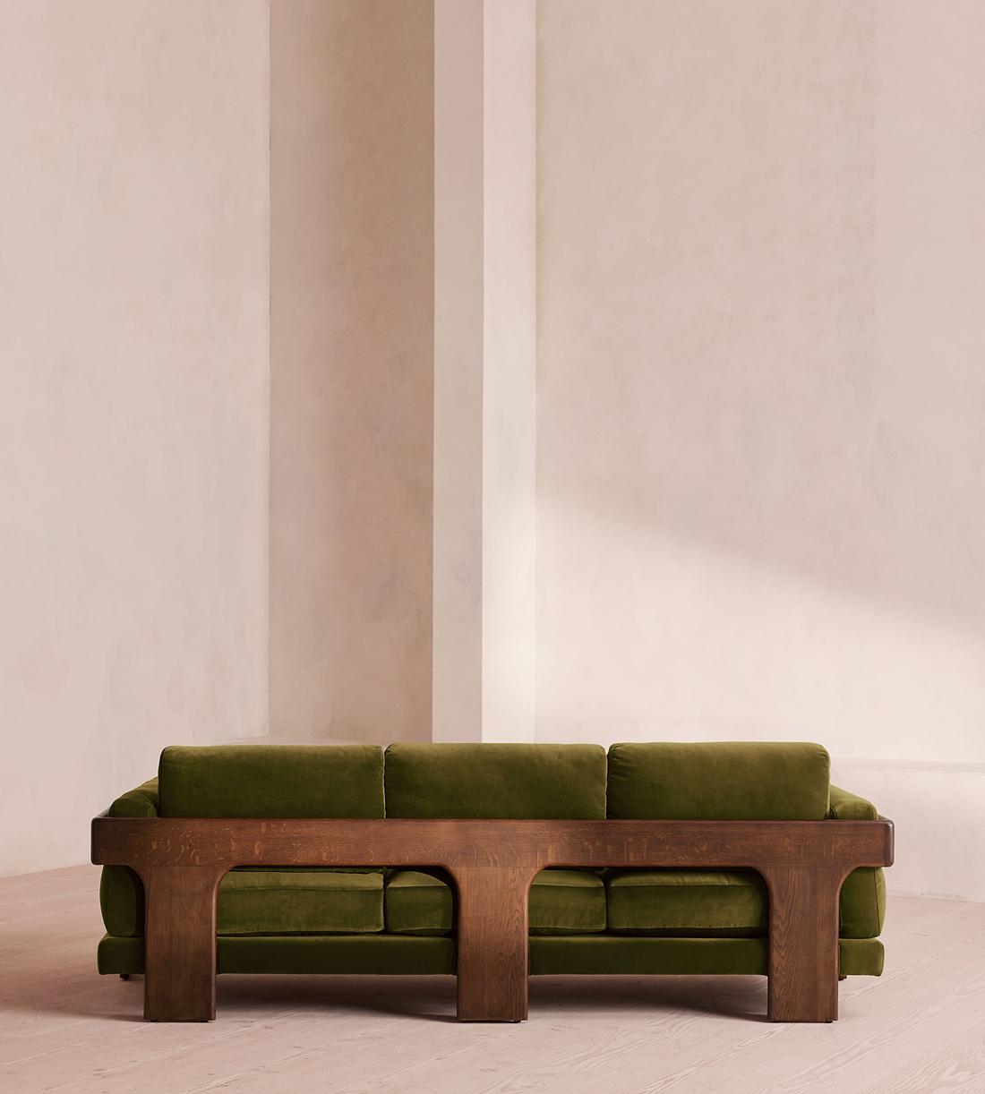 Marcia Three Seater Sofa - Velvet - Olive - Images - Image 7