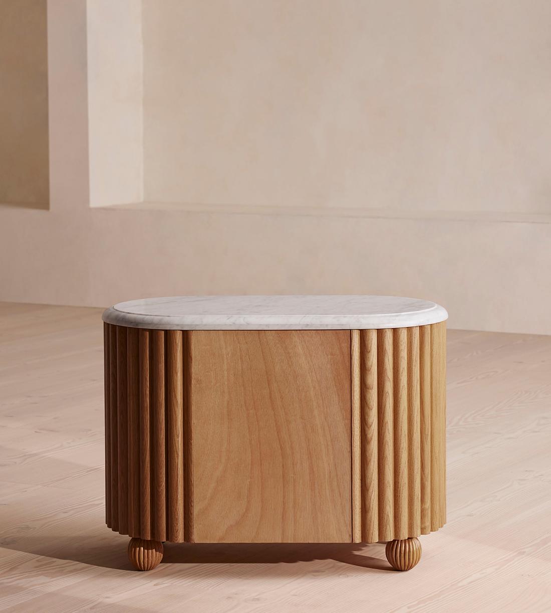 Carlisle Bedside Table - Carrara Marble - Large - Images - Image 6
