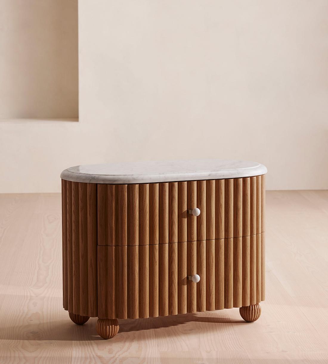 Carlisle Bedside Table - Carrara Marble - Large - Listing - Image 4