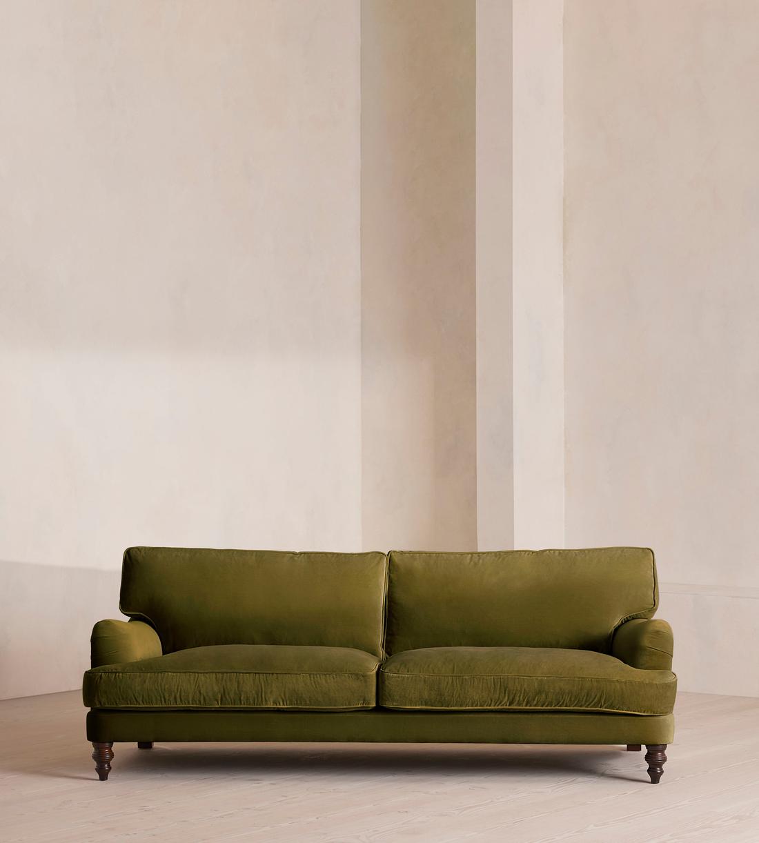 Arundel Four Seater Sofa - Velvet - Olive - Listing - Image 1