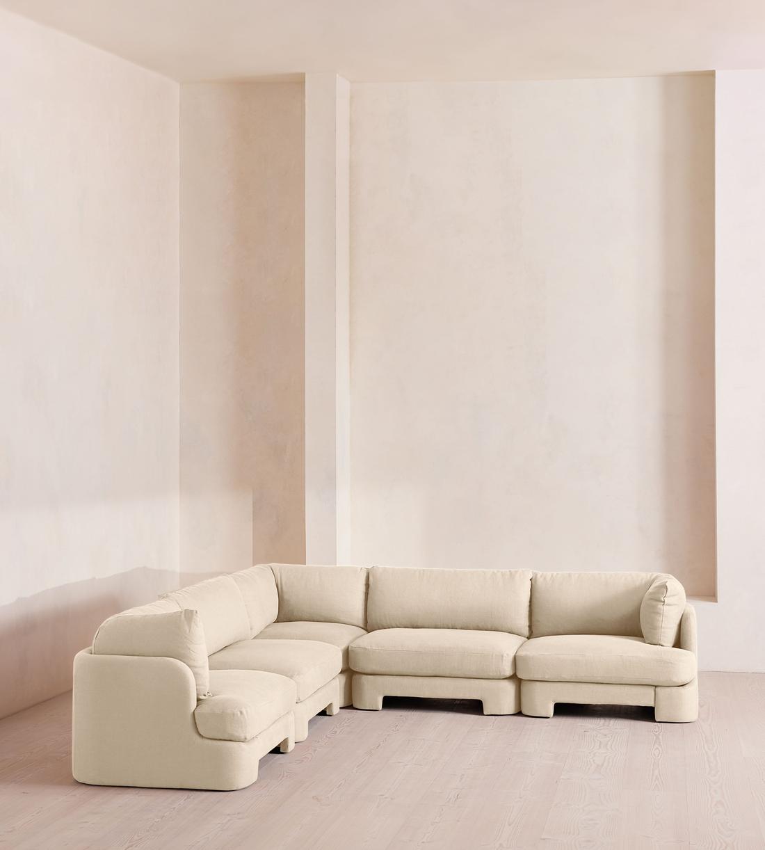 Odell Sectional Sofa - Corner Sofa - Linen - Bisque - US - Listing - Image 2