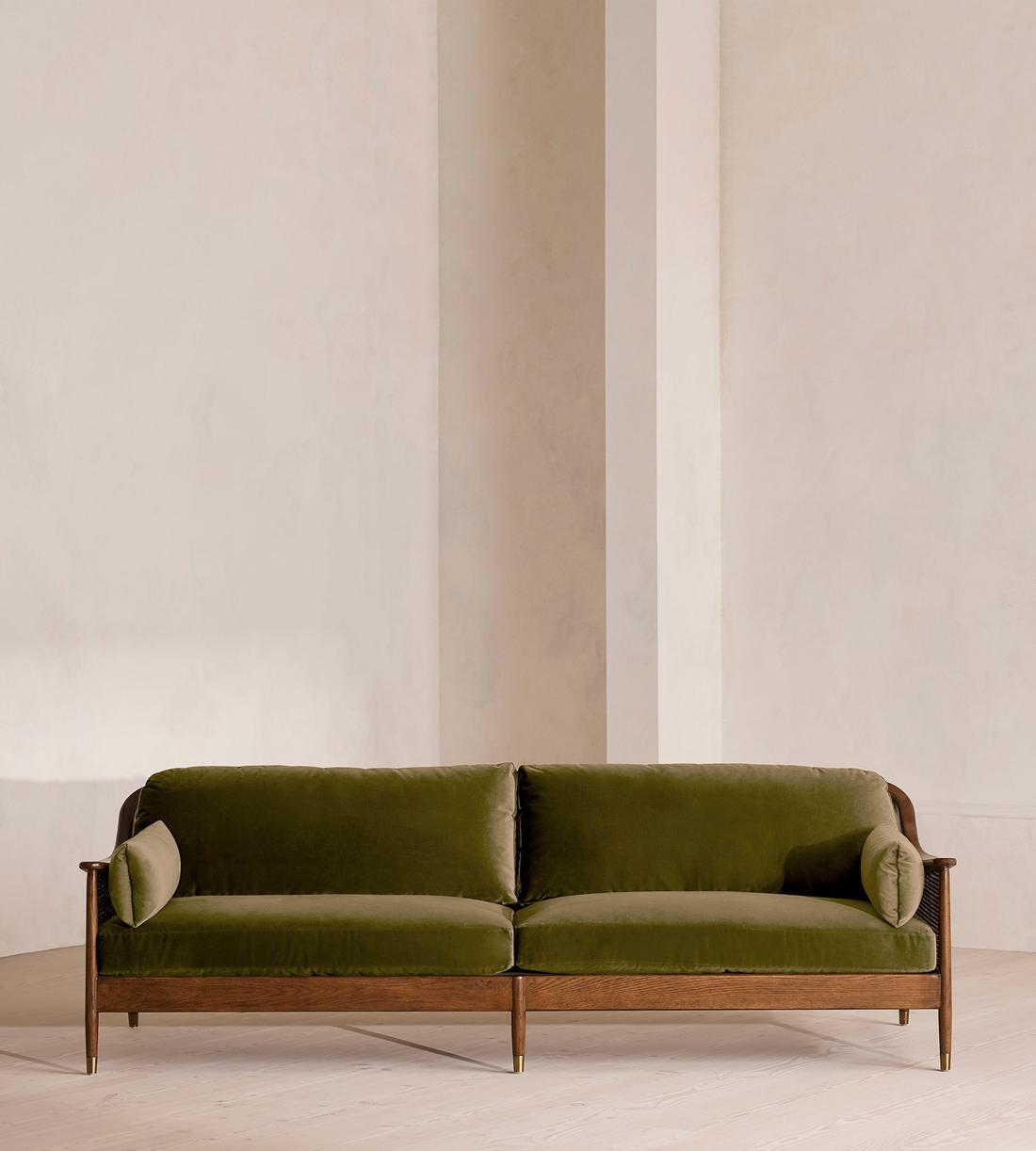 Atlanta Four Seater Sofa - Velvet - Olive - Listing - Image 2