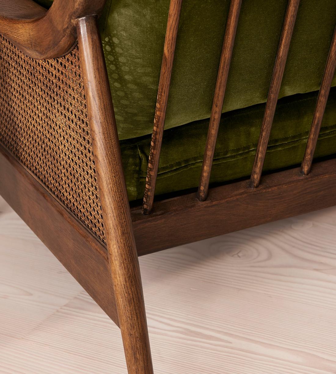 Atlanta Four Seater Sofa - Velvet - Olive - Images - Image 5