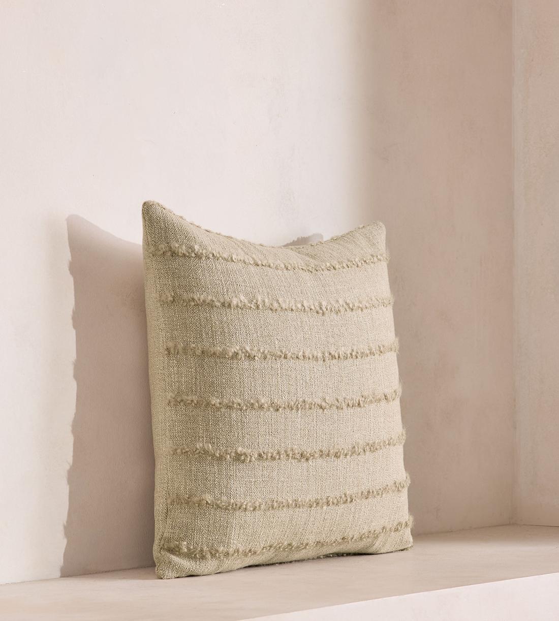 Victor Square Cushion - Natural Stripe - Images - Image 4