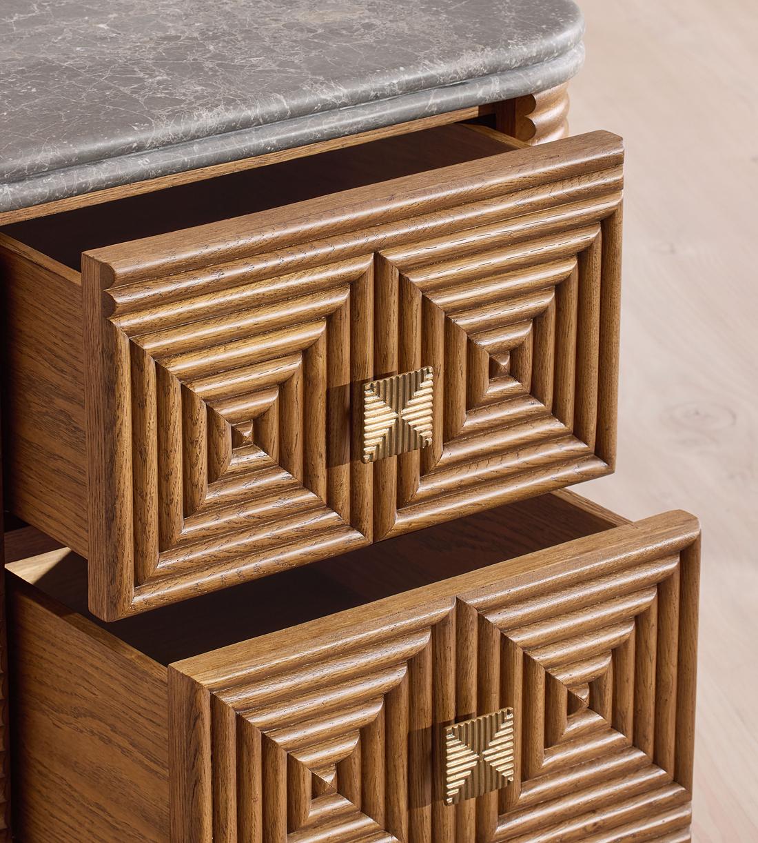 Kingsley Bedside Table - Grey Emperador Marble - Images - Image 5