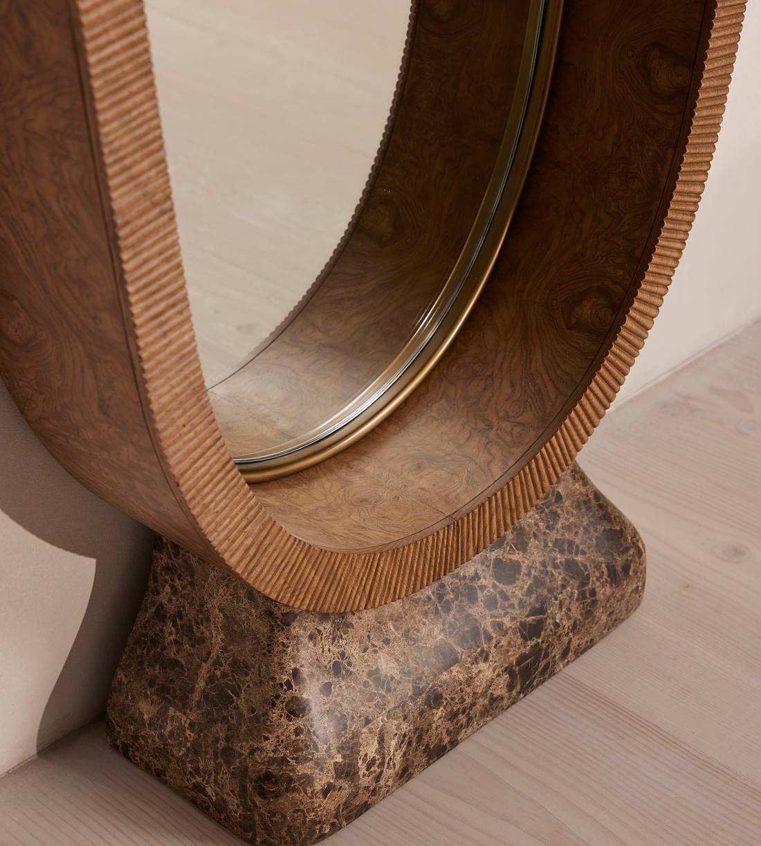 Brodie Floor Mirror - Oak & Marble - Images - Image 4