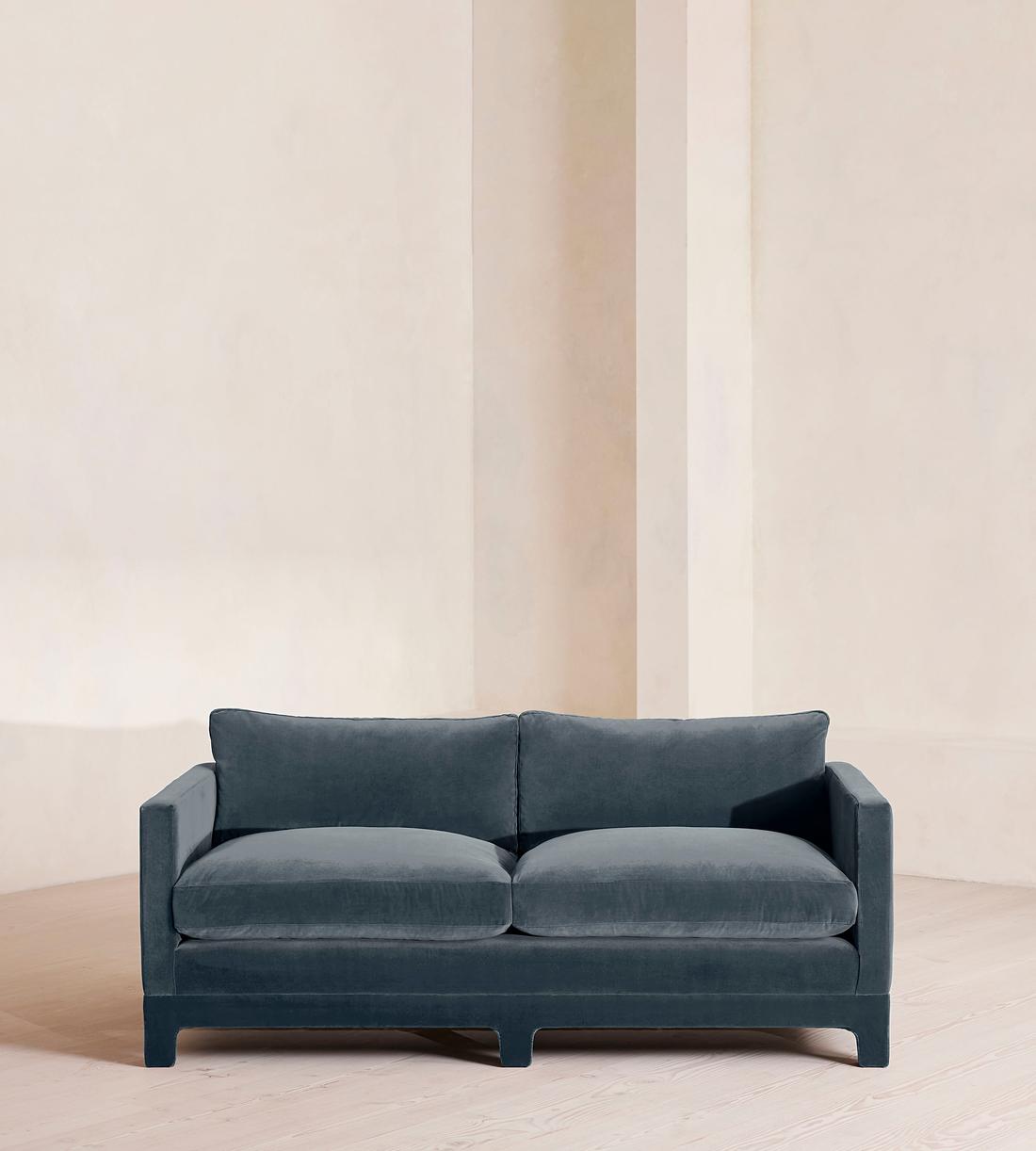 Ashford Two Seater Sofa - Velvet - Grey Blue - Listing - Image 2