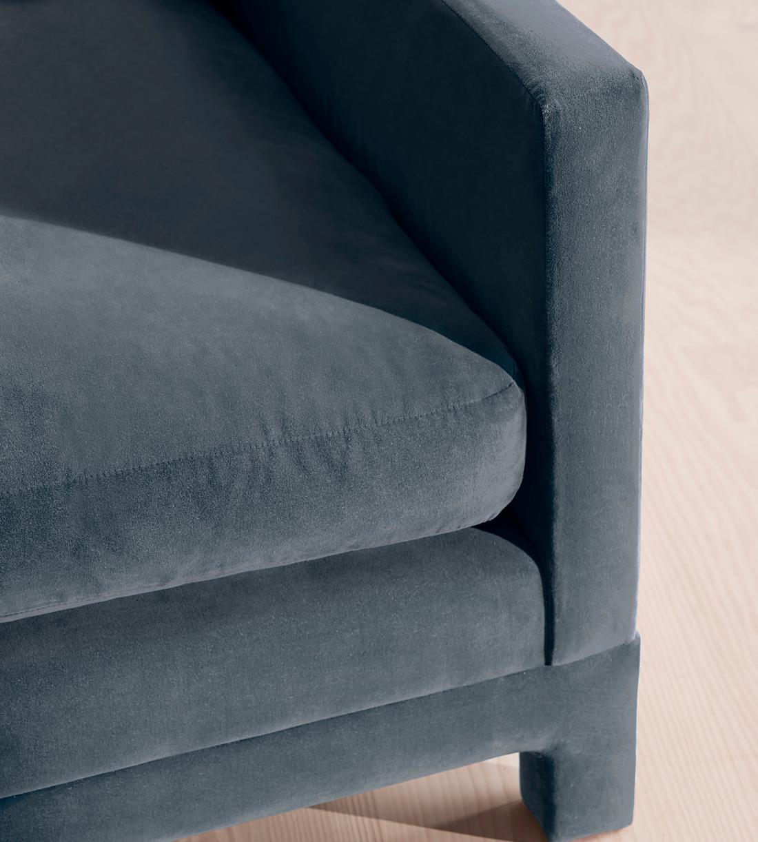 Ashford Two Seater Sofa - Velvet - Grey Blue - Images - Image 5