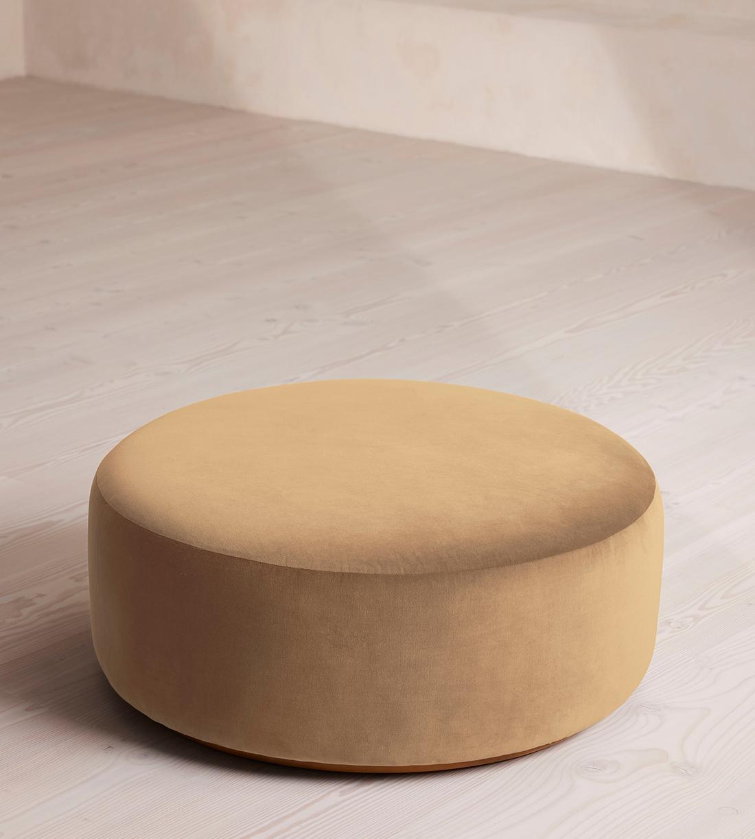Aline Ottoman - Velvet - Camel - US - Image 1