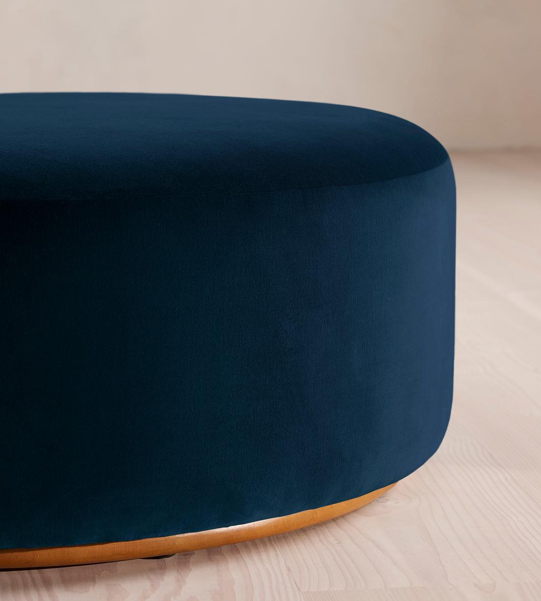 Aline Serpentine Sectional Sofa - Left Section - Royal Blue Velvet - US - Image 9