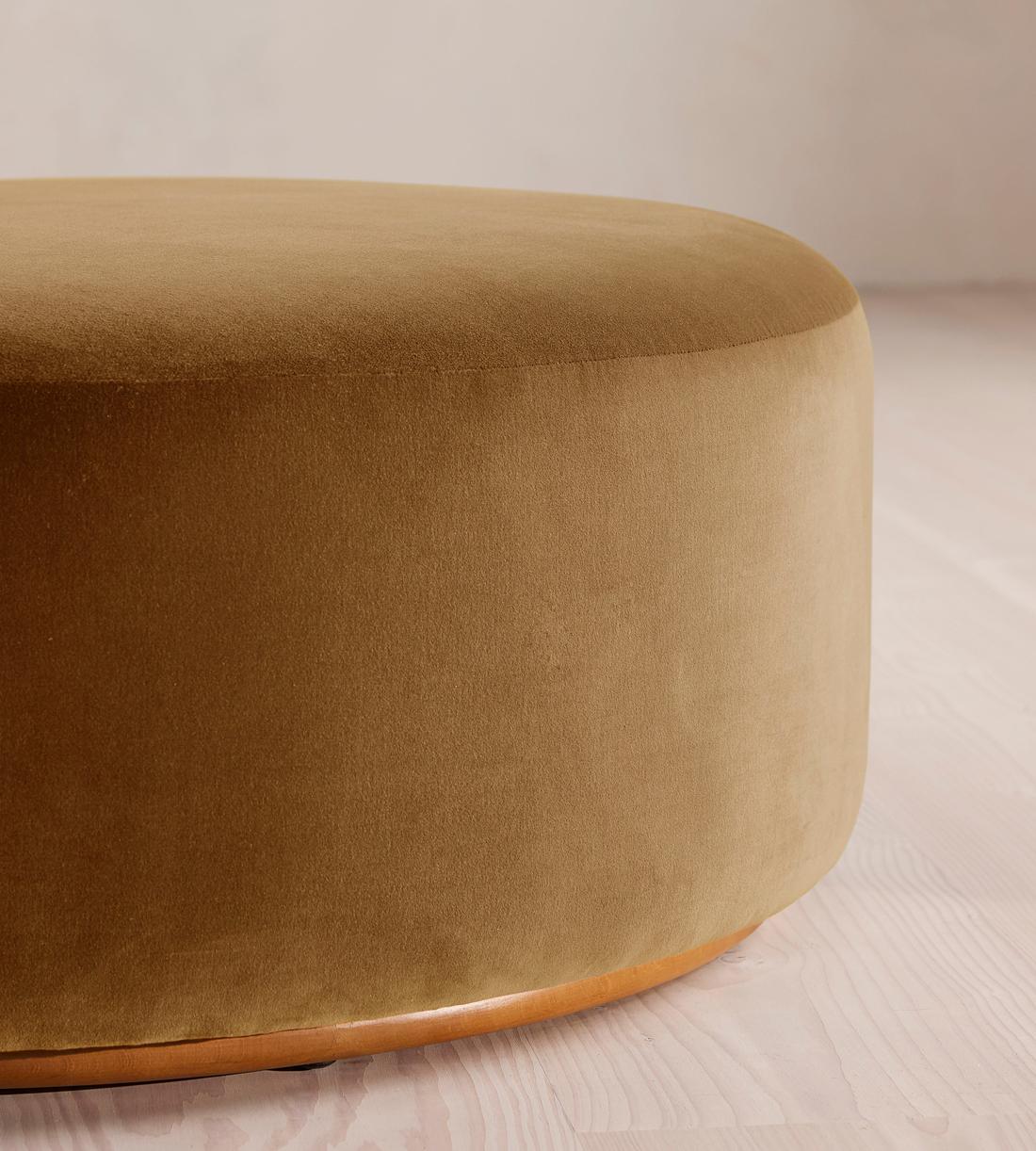 Aline Serpentine Sectional Sofa - Middle Section - Mustard Velvet - US - Image 9