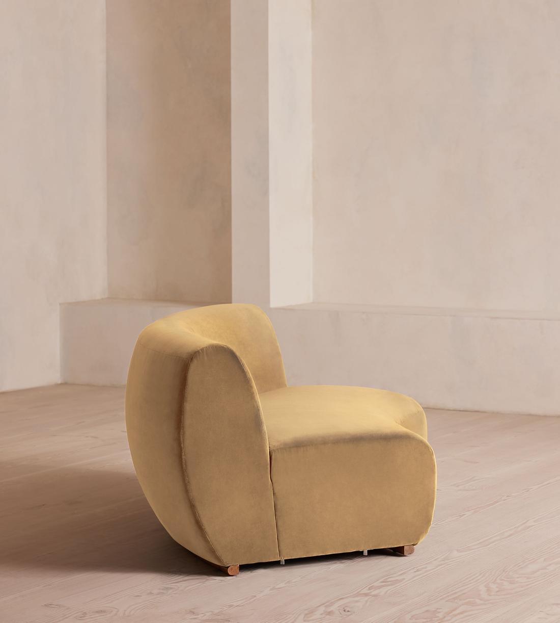 Aline Serpentine Sectional Sofa - Middle Section - Camel Velvet - US - Image 8