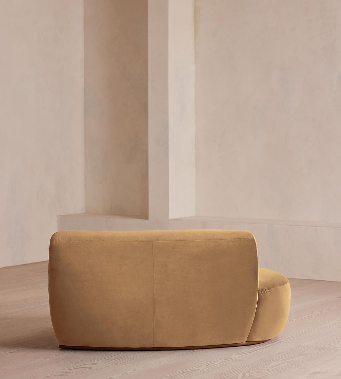 Aline Serpentine Sectional Sofa - Middle Section - Camel Velvet - US - Image 4