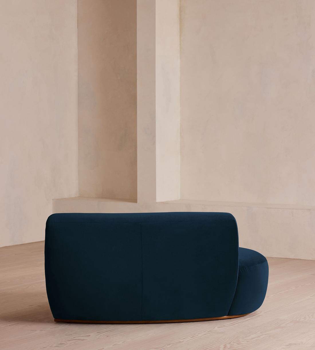 Aline Serpentine Sectional Sofa - Left Section - Royal Blue Velvet - US - Image 4