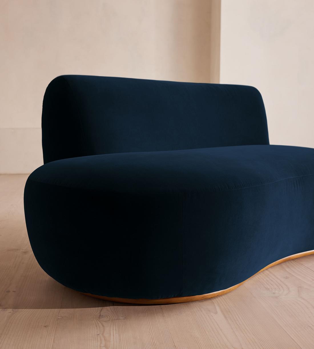 Aline Serpentine Sectional Sofa - Left Section - Royal Blue Velvet - US - Image 5