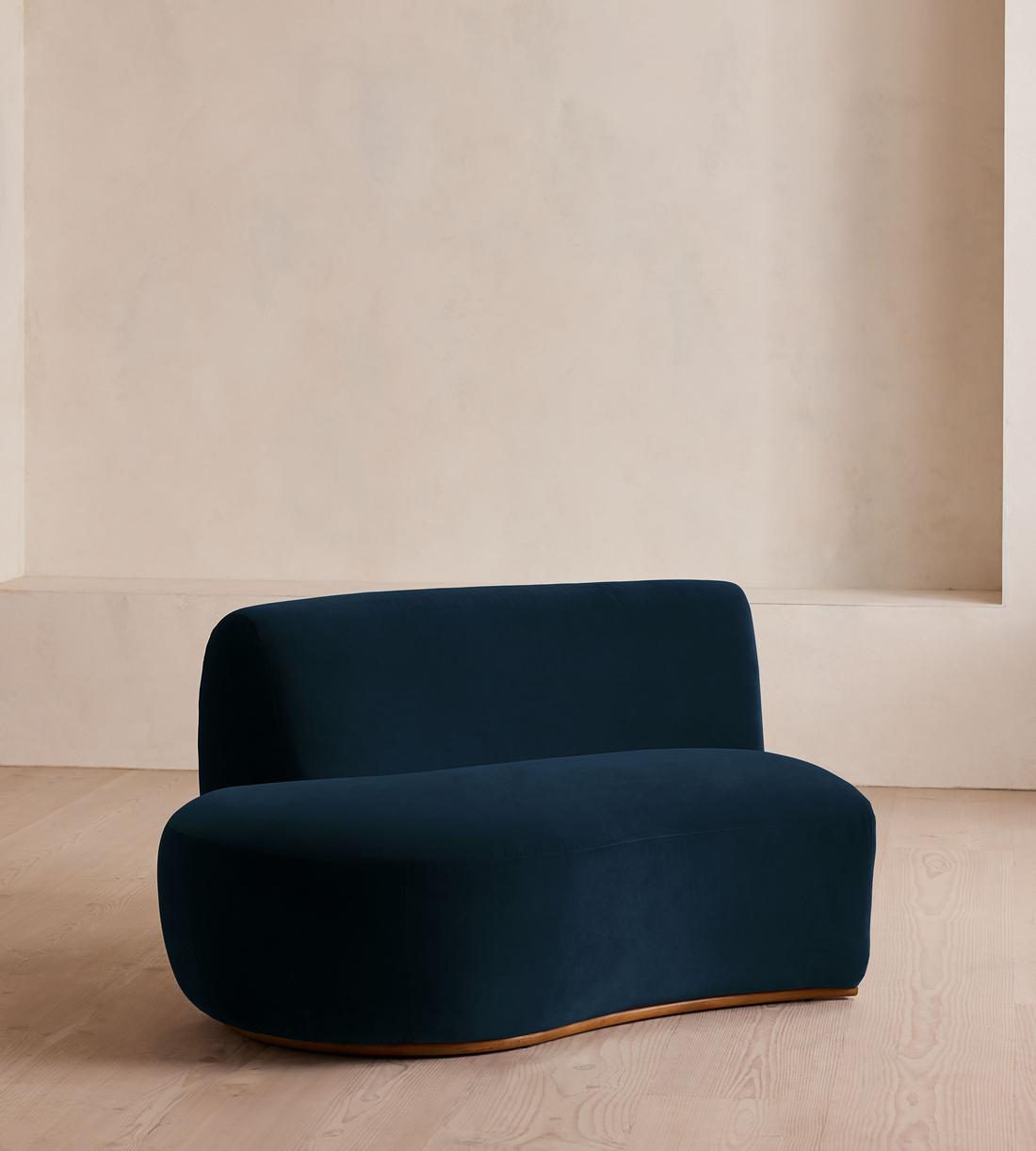 Aline Serpentine Sectional Sofa - Left Section - Royal Blue Velvet - US - Image 2