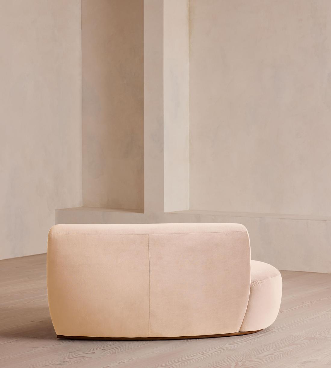 Aline Serpentine Sectional Sofa - Middle Section - Porcelain Velvet - US - Image 4