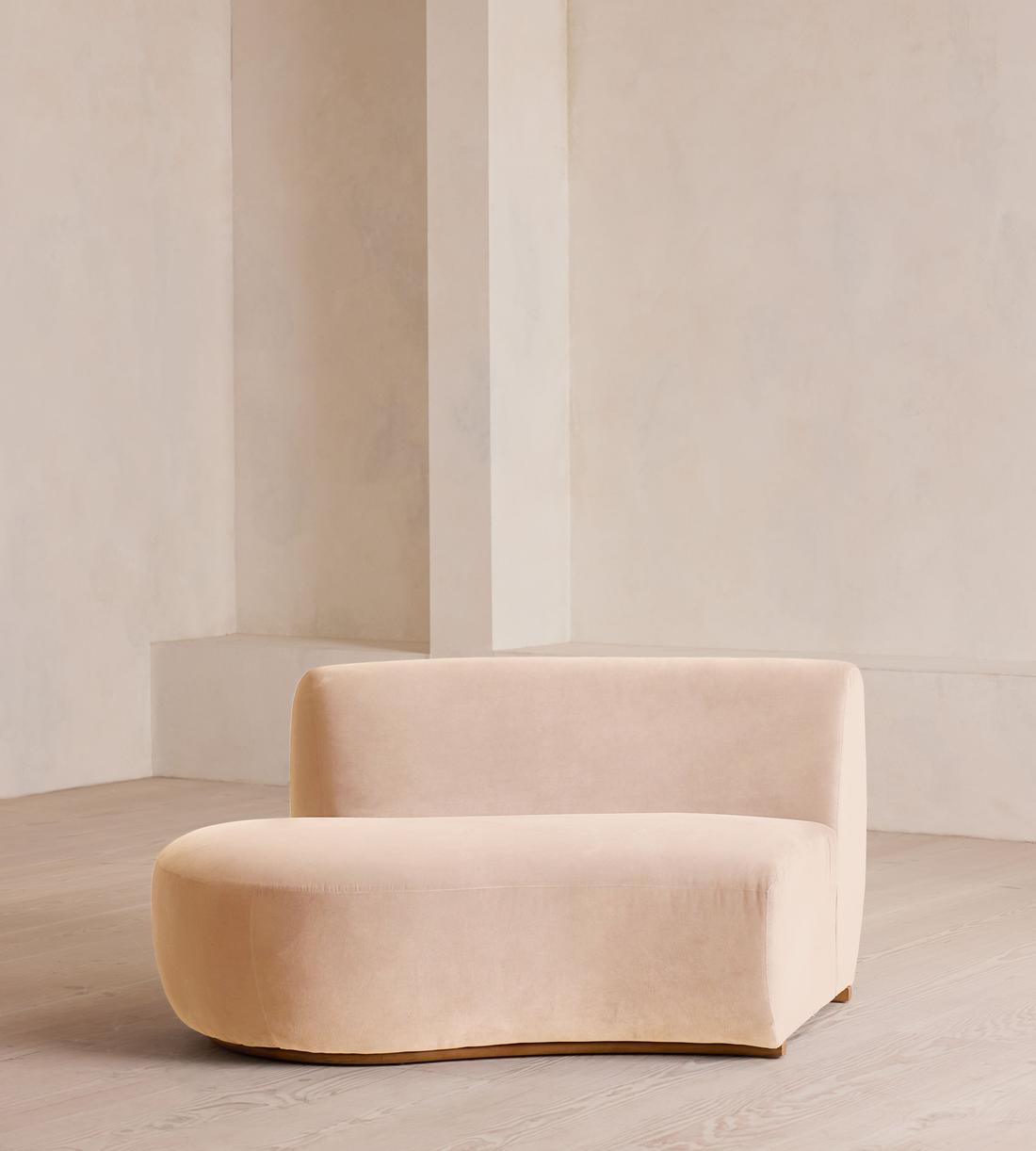Aline Serpentine Sectional Sofa - Middle Section - Porcelain Velvet - US - Image 1