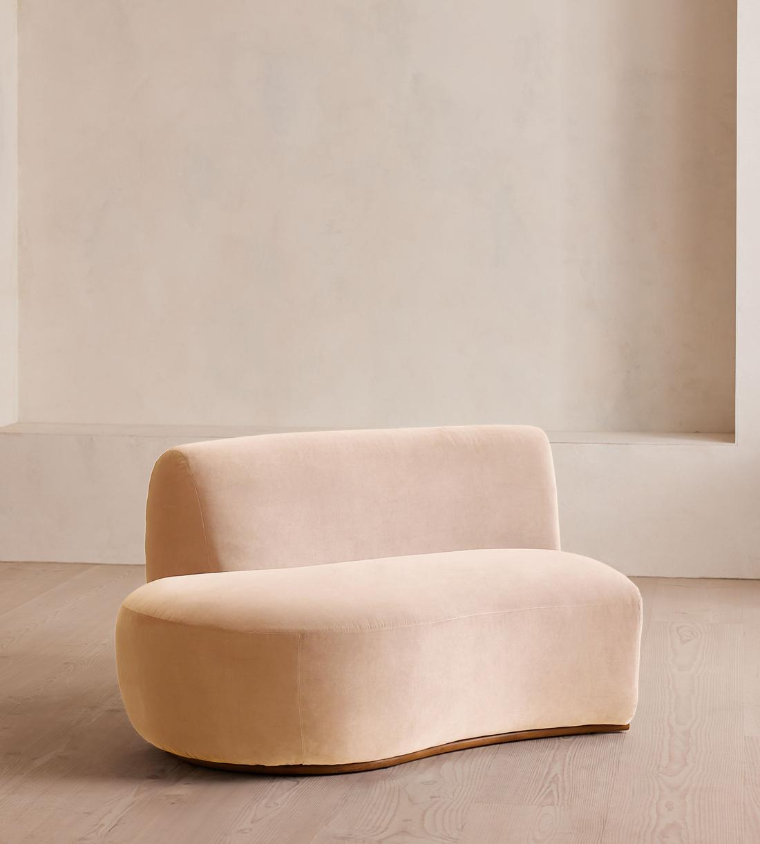 Aline Serpentine Sectional Sofa - Middle Section - Porcelain Velvet - US - Image 2