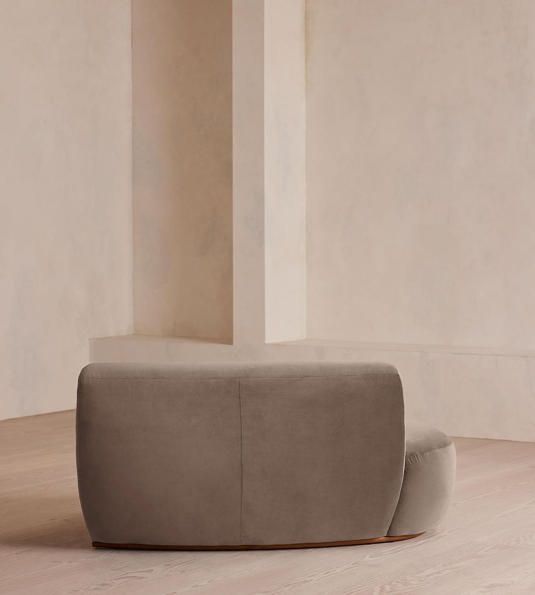 Aline Serpentine Sectional Sofa - Left Section - Taupe Velvet - US - Image 4