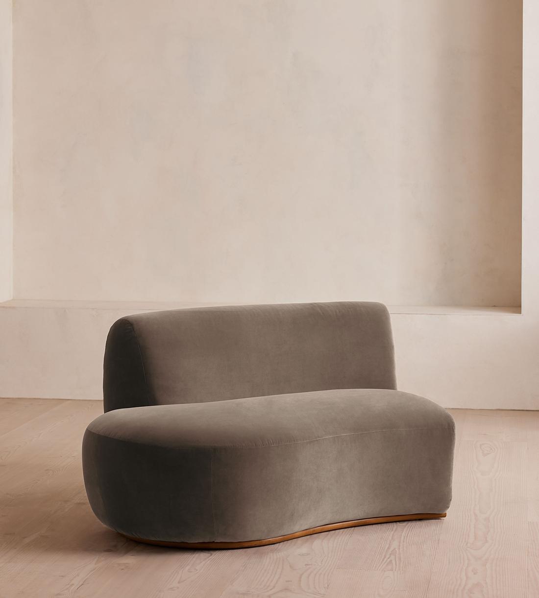 Aline Serpentine Sectional Sofa - Left Section - Taupe Velvet - US - Image 2